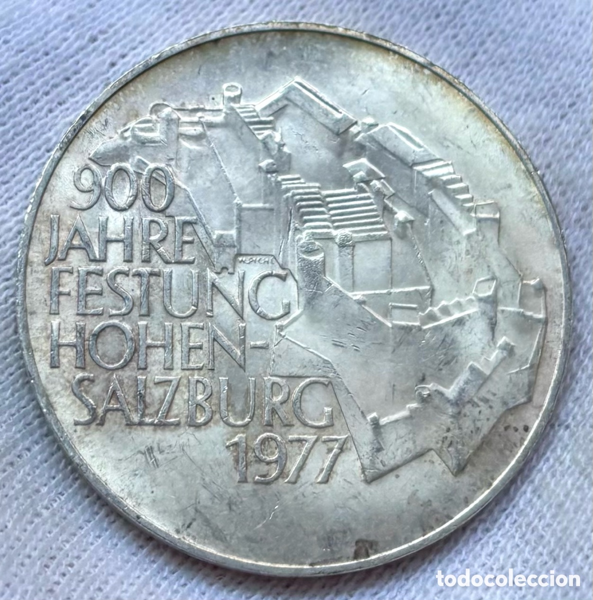 Monedas antiguas de Europa: Moneda PLATA AUSTRIA 100 Chelines 1977. Fortaleza Hozensalzburgo. Schilling