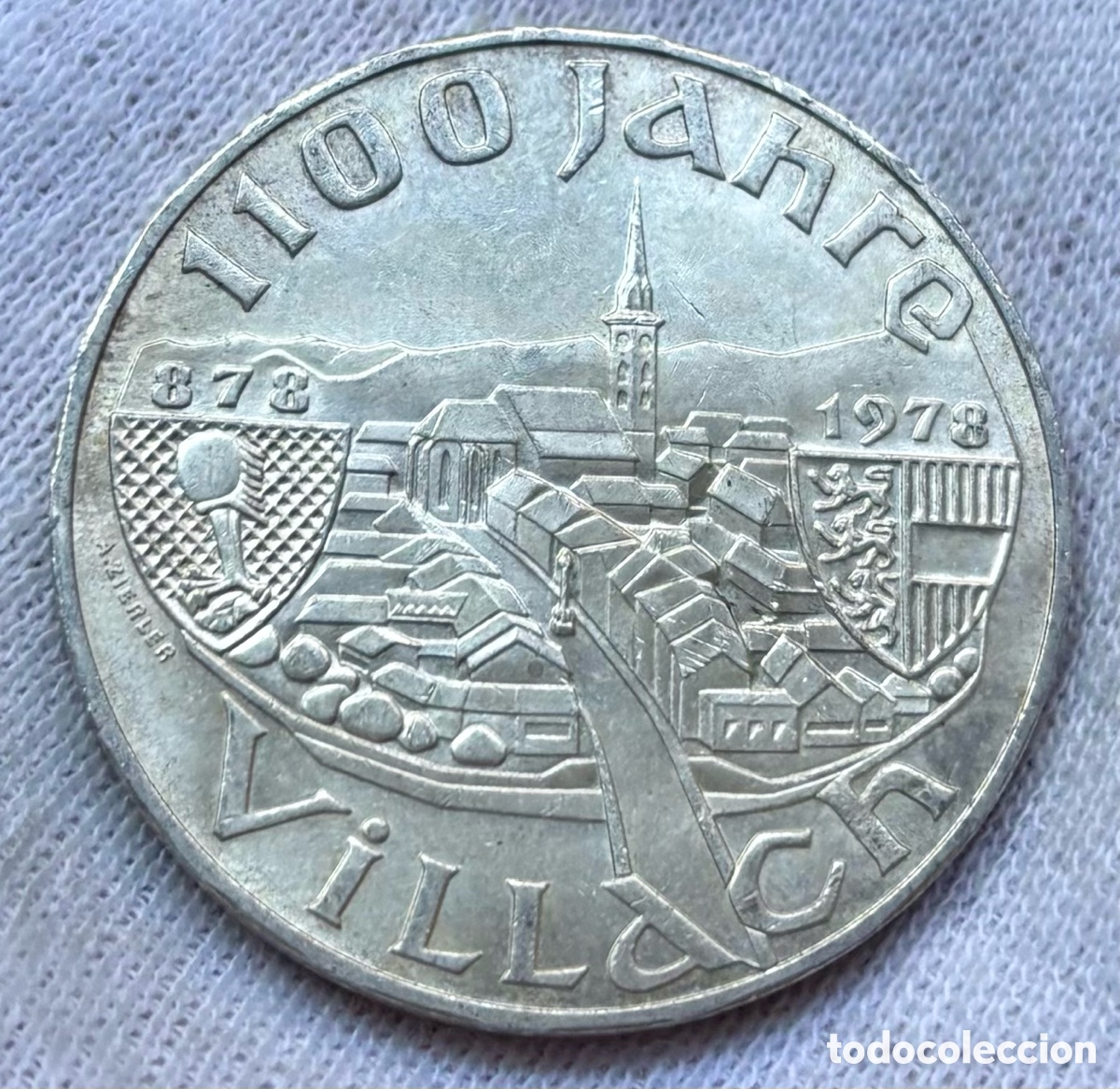 Monedas antiguas de Europa: Moneda PLATA AUSTRIA 100 Chelines 1978. Iglesia Villach. Schilling