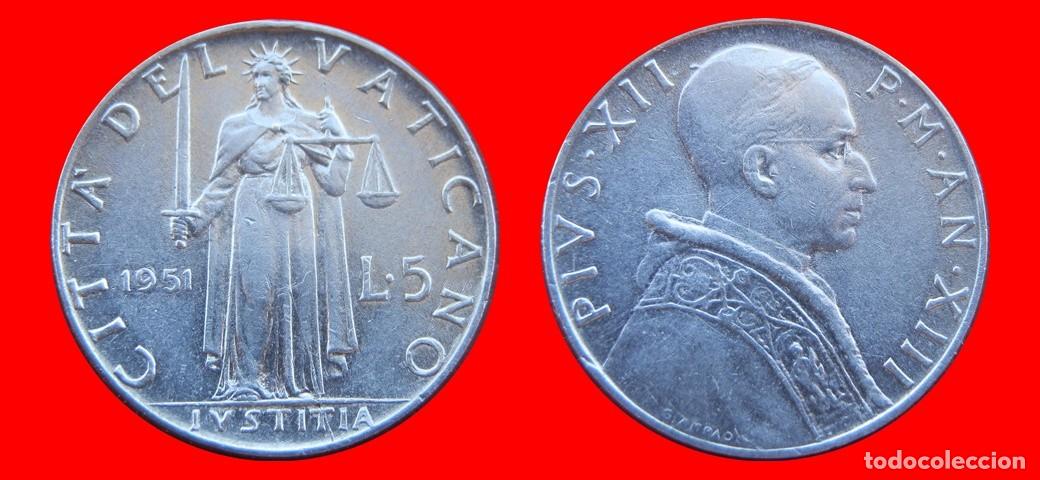 Monedas antiguas de Europa: 5 LIRAS 1951 VATICANO-155752