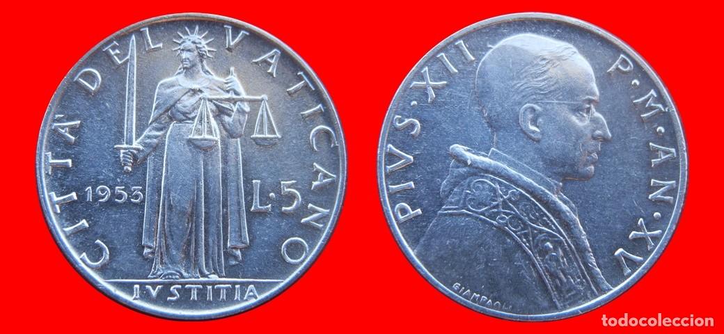 Monedas antiguas de Europa: 5 LIRAS 1953 VATICANO-155754