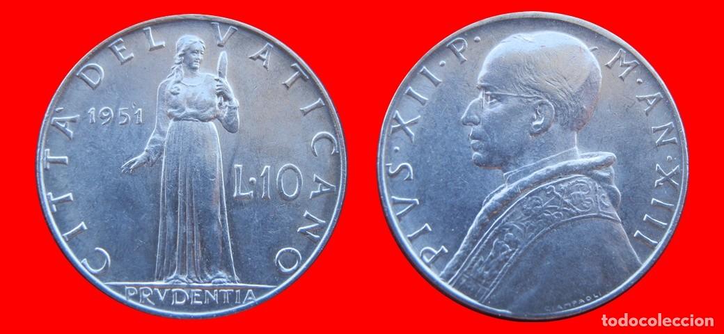 Monedas antiguas de Europa: 10 LIRAS 1951 VATICANO-155755