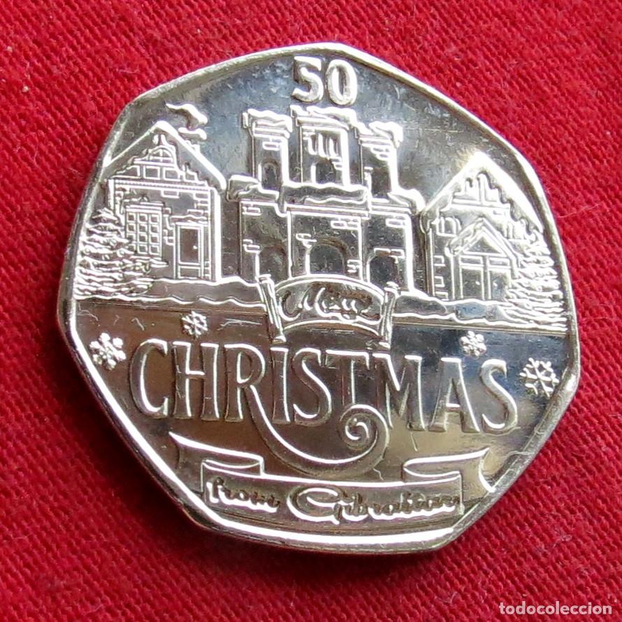 Monedas antiguas de Europa: GIBRALTAR 50 pence 2024 Navidad Christmas UNC