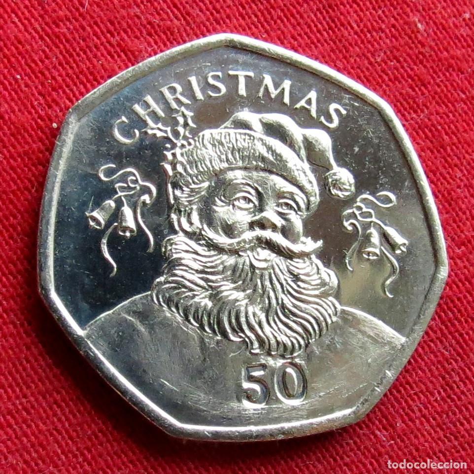 Monedas antiguas de Europa: GIBRALTAR 50 pence 2017 Navidad Christmas UNC