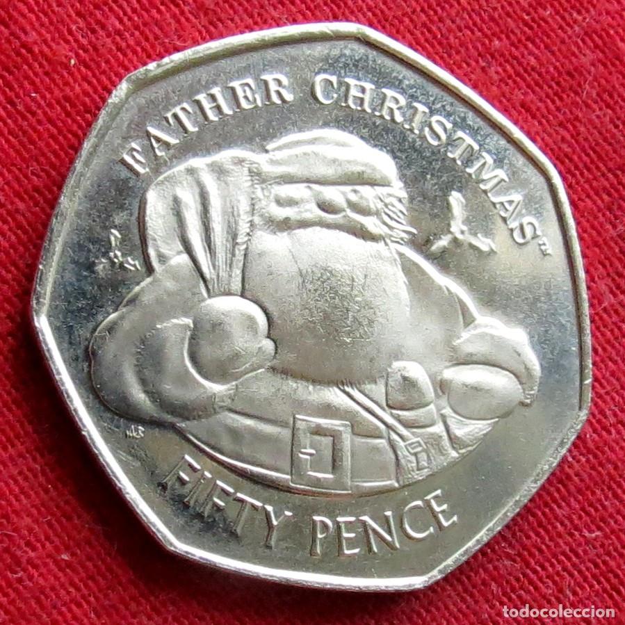 Monedas antiguas de Europa: GIBRALTAR 50 pence 2018 Navidad Christmas UNC