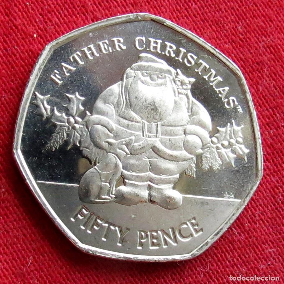 Monedas antiguas de Europa: GIBRALTAR 50 pence 2019 Navidad Christmas UNC