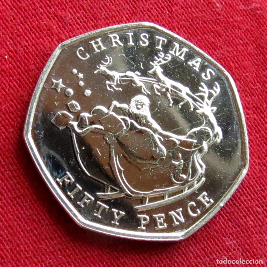 Monedas antiguas de Europa: GIBRALTAR 50 pence 2020 Navidad Christmas UNC