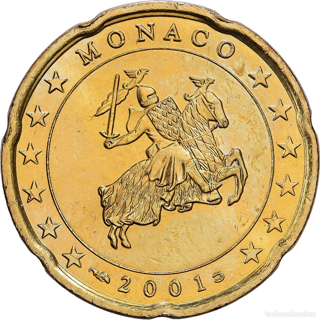 Monedas antiguas de Europa: [#1547419] M&oacute;naco, Rainier III, 20 Euro Cent, 2001, MDP, Nordic gold, EBC, KM:171