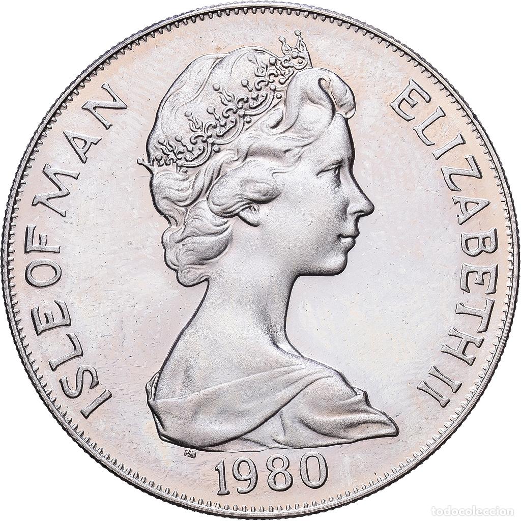 Monedas antiguas de Europa: [#1216521] Isla de Man, Elizabeth II, Crown, 1980, Pobjoy Mint, Cobre - n&iacute;quel, EBC, KM:68