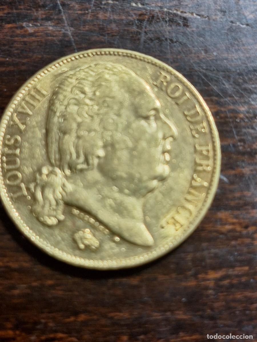 Monedas antiguas de Europa: N-7 Moneda 20 francs oro 1817. Louis XVIII