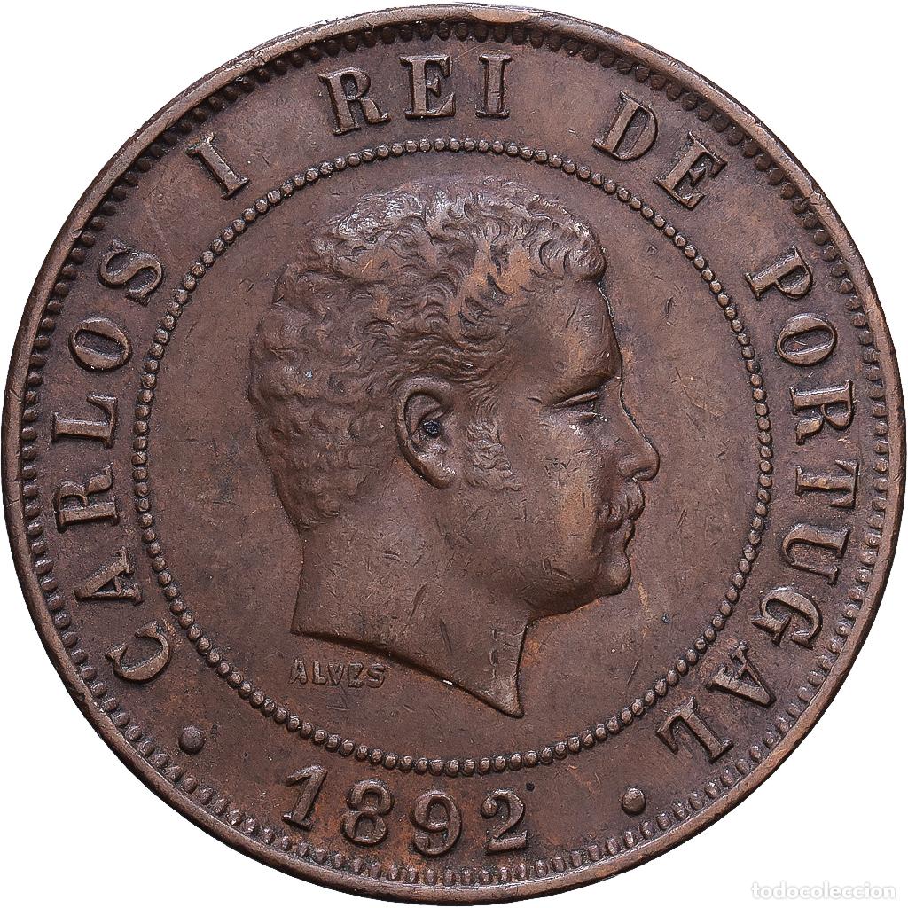 Monedas antiguas de Europa: [#1547446] Portugal, Carlos I, 20 Reis, 1892, Lisbon, Bronce, MBC, KM:533