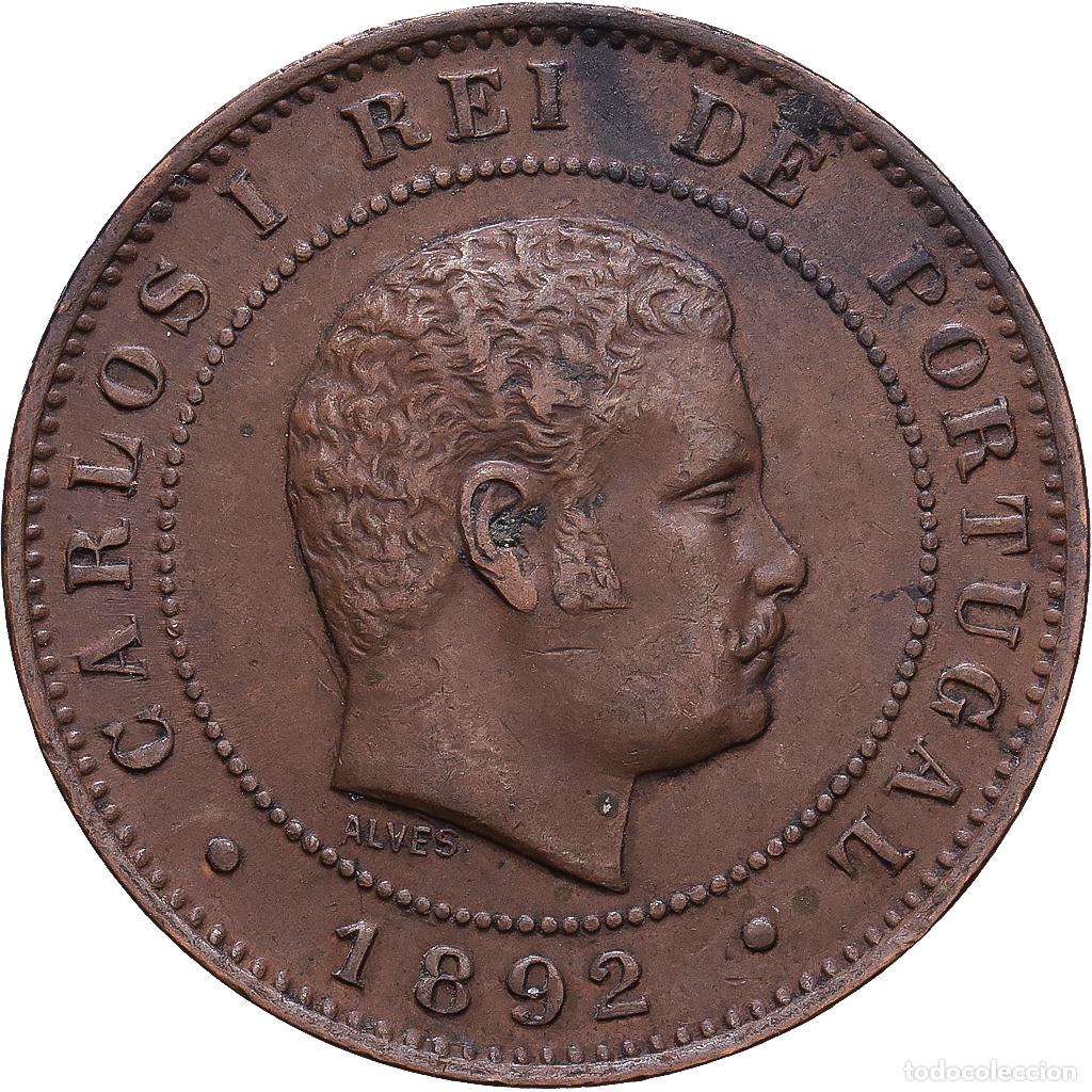 Monedas antiguas de Europa: [#1547444] Portugal, Carlos I, 10 Reis, 1892, Lisbon, Bronce, MBC, KM:532