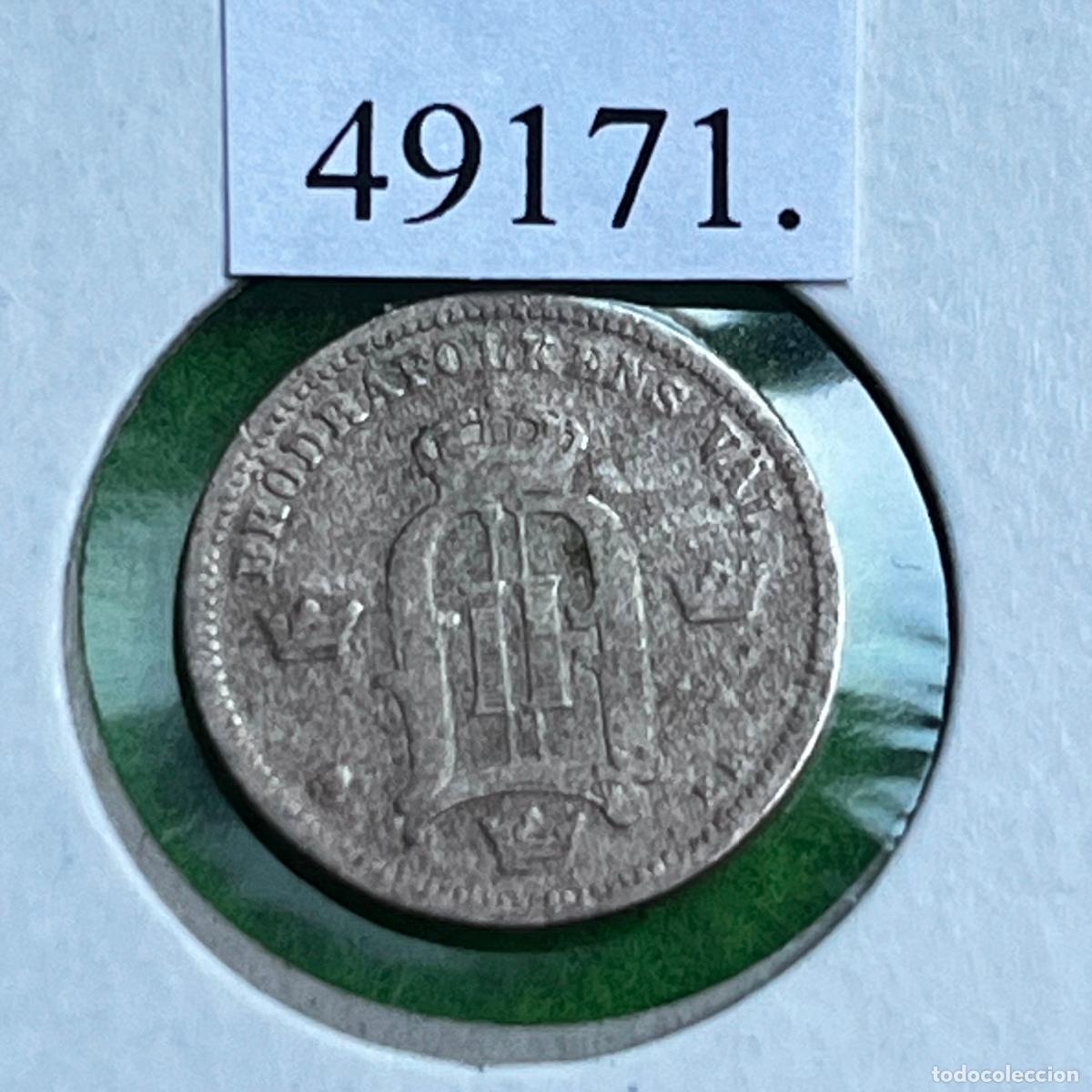 Monedas antiguas de Europa: Suecia 1898, 10 &oslash;re plata, ore, Oscar II