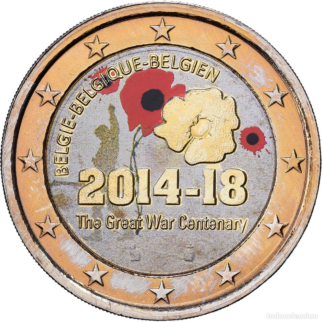 Monedas antiguas de Europa: [#1216715] B&eacute;lgica, 2 Euro, The Great War, Colourized, 2014, Brussels, Bimet&aacute;lico, SC
