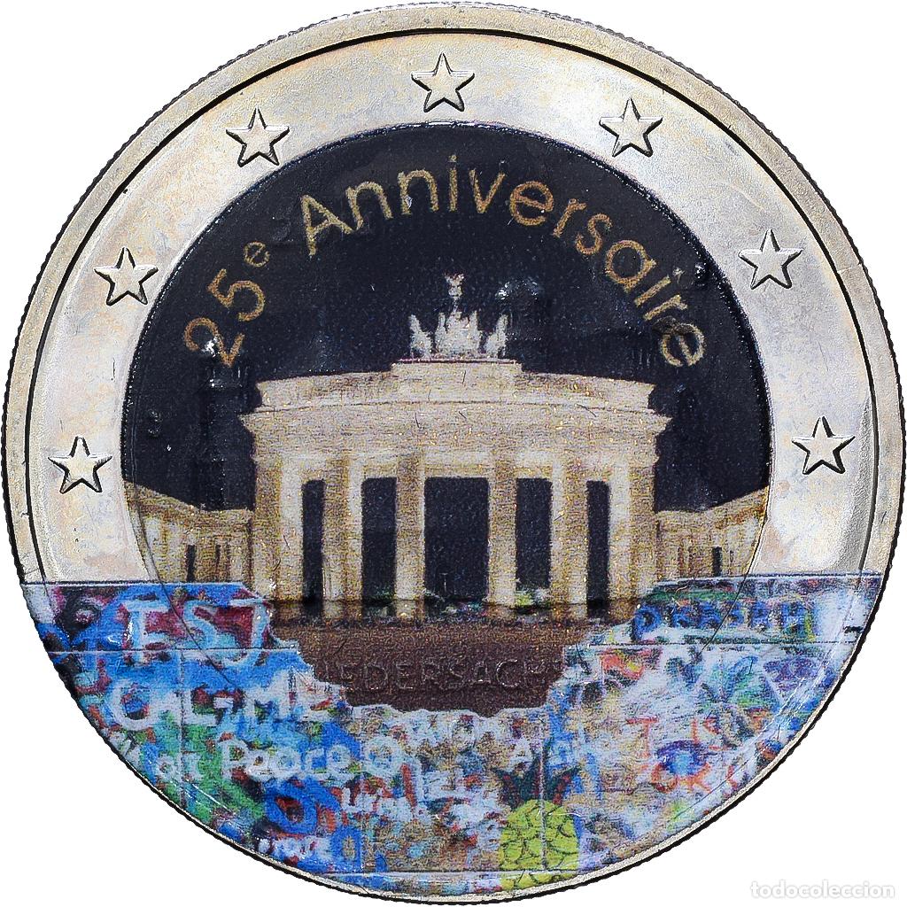 Monedas antiguas de Europa: [#1216721] Alemania, 2 Euro, Chute du mur de Berlin, Colourized, 2014, Bimet&aacute;lico, SC