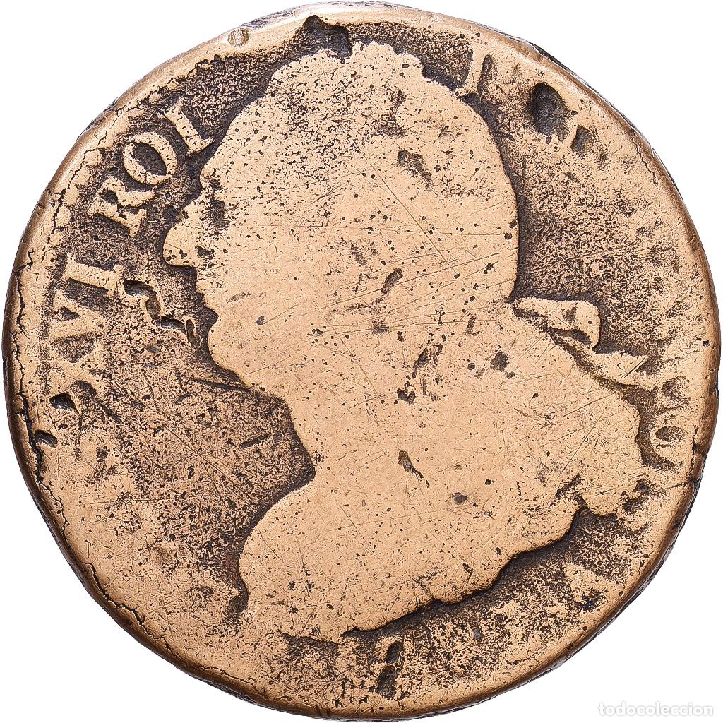 Monedas antiguas de Europa: [#1547407] Francia, Constitution, 2 sols Fran&ccedil;ois, 1792, Paris, M&eacute;tal de cloche, BC