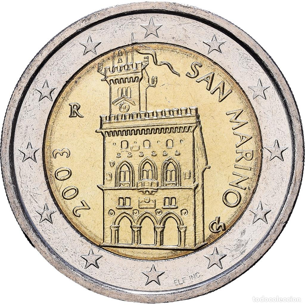 Monedas antiguas de Europa: [#1513997] San Marino, 2 Euro, Le Palazzo Publico, 2003, Rome, Bimet&aacute;lico, EBC+, KM:447