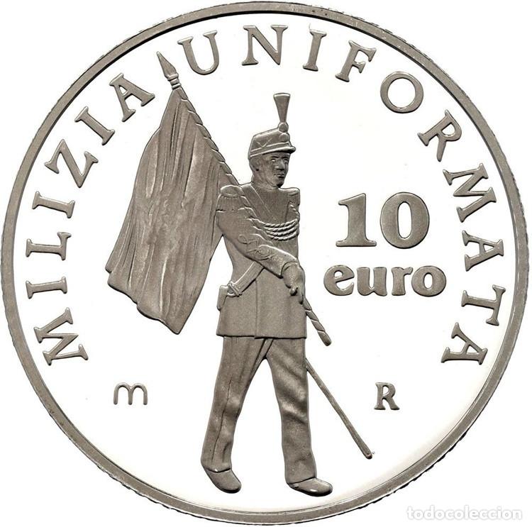 Monedas antiguas de Europa: SAN MARINO 10 euros plata 2005 proof 500 aniversario de la Milicia Uniformada