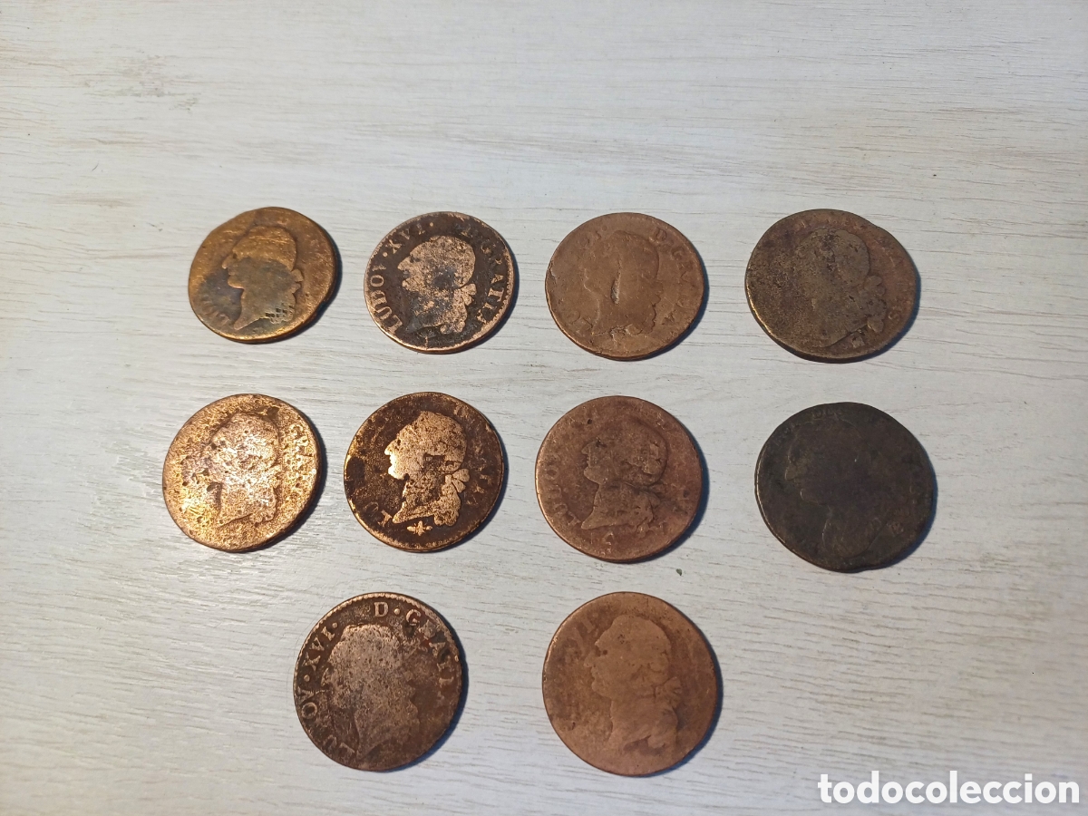 Monedas antiguas de Europa: LOTE 10 MONEDAS LUIS XVI, SIGLO XVIII