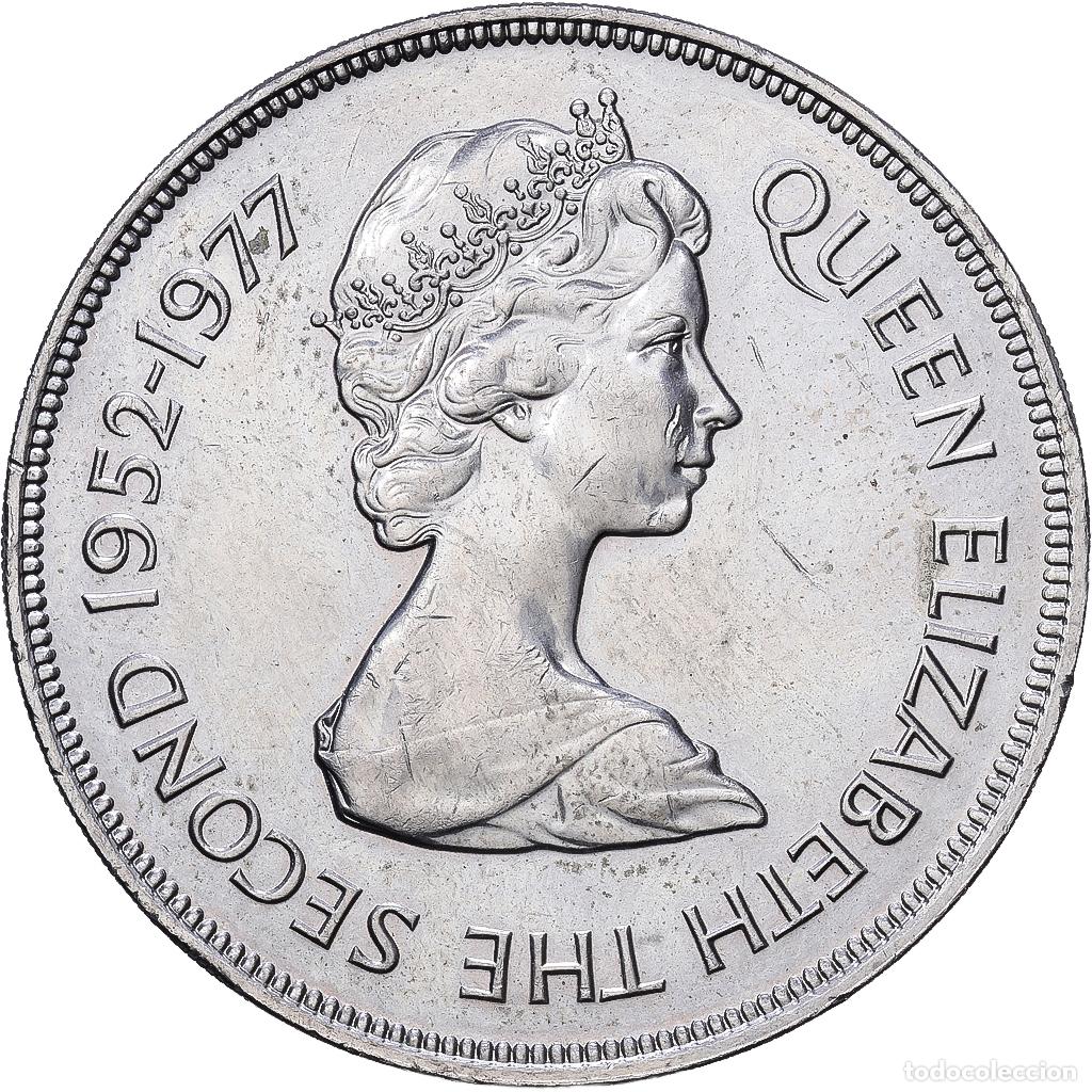 Monedas antiguas de Europa: [#1216743] Jersey, Elizabeth II, 25 Pence, 1977, London, Cobre - n&iacute;quel, EBC, KM:44