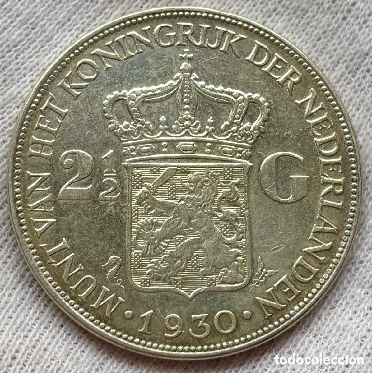 Monedas antiguas de Europa: Moneda PLATA HOLANDA 2 1/2 Gulden 1930. Pa&iacute;ses Bajos