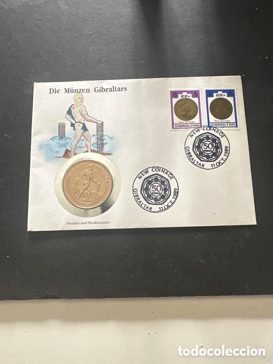 Monedas antiguas de Europa: Moneda de Gibraltar 5 libras a&ntilde;o 1990 sin circular