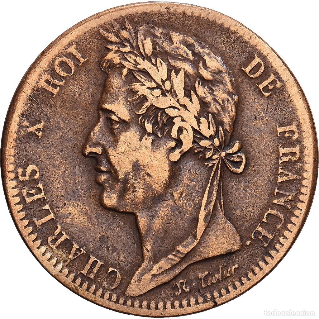 Monedas antiguas de Europa: [#1547478] Francia, Charles X, 10 Centimes, 1827, La Rochelle, Bronce, MBC, Lecompte:305
