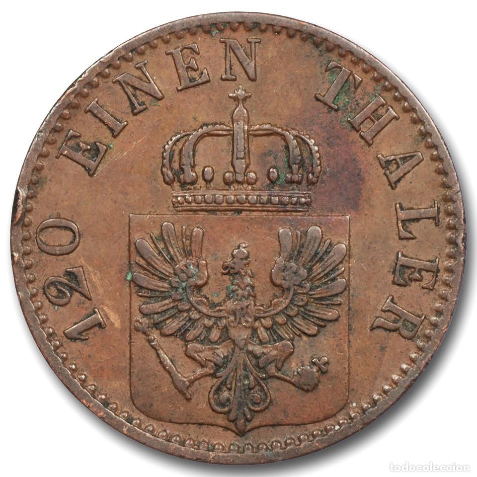 Monedas antiguas de Europa: Alemania Prusia 3 Pfennige 1868 B Guillermo I Hannover Cobre