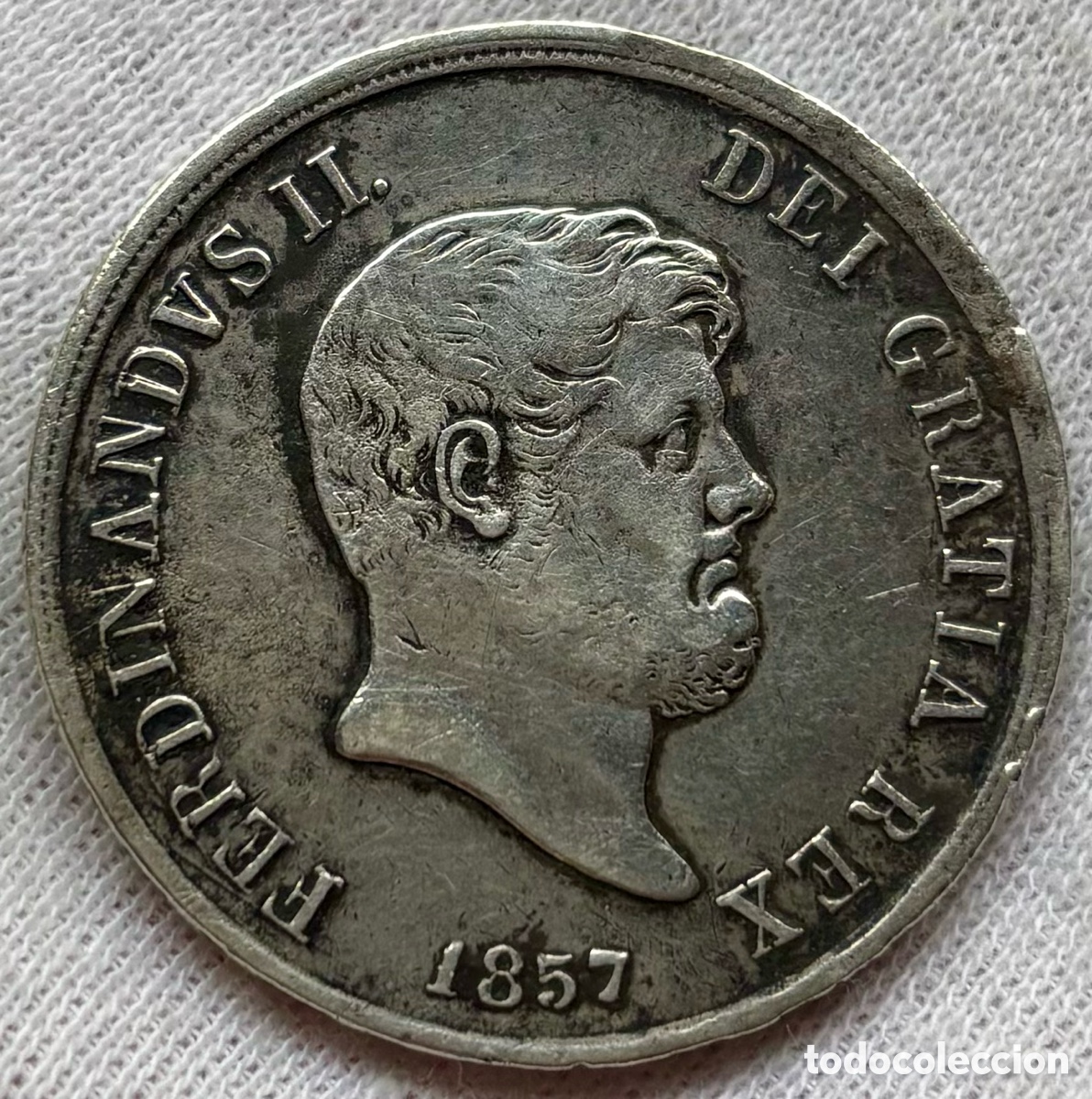 Monedas antiguas de Europa: Moneda PLATA ITALIA 120 Grana 1857 . Ferdinando II
