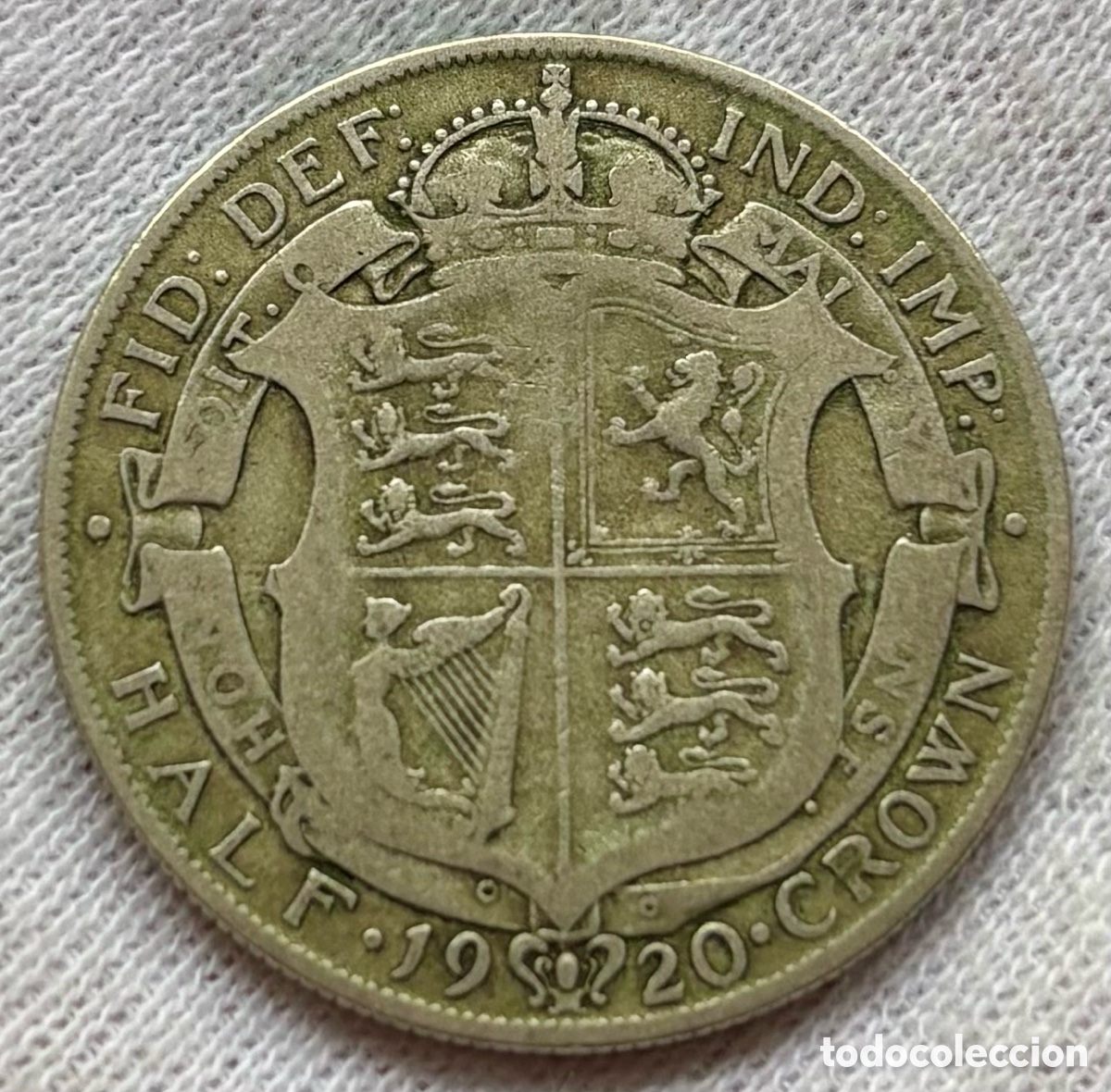 Monedas antiguas de Europa: Moneda PLATA INGLATERRA 1/2 Corona 1920. Half Crown Jorge V. Reino Unido UK