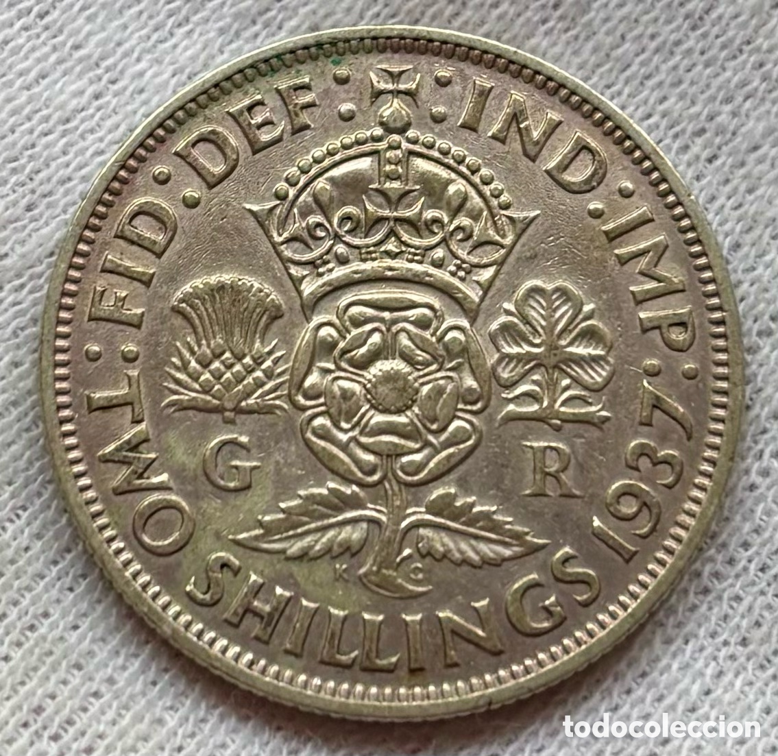 Monedas antiguas de Europa: Moneda PLATA INGLATERRA 2 Chelines 1937. Jorge VI. Shillings Reino Unido UK
