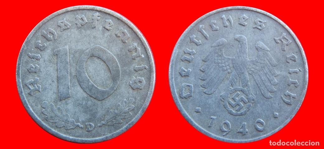 Monedas antiguas de Europa: 10 REICHSPFENNIG 1940D TERCER REICH ALEMANIA-155833