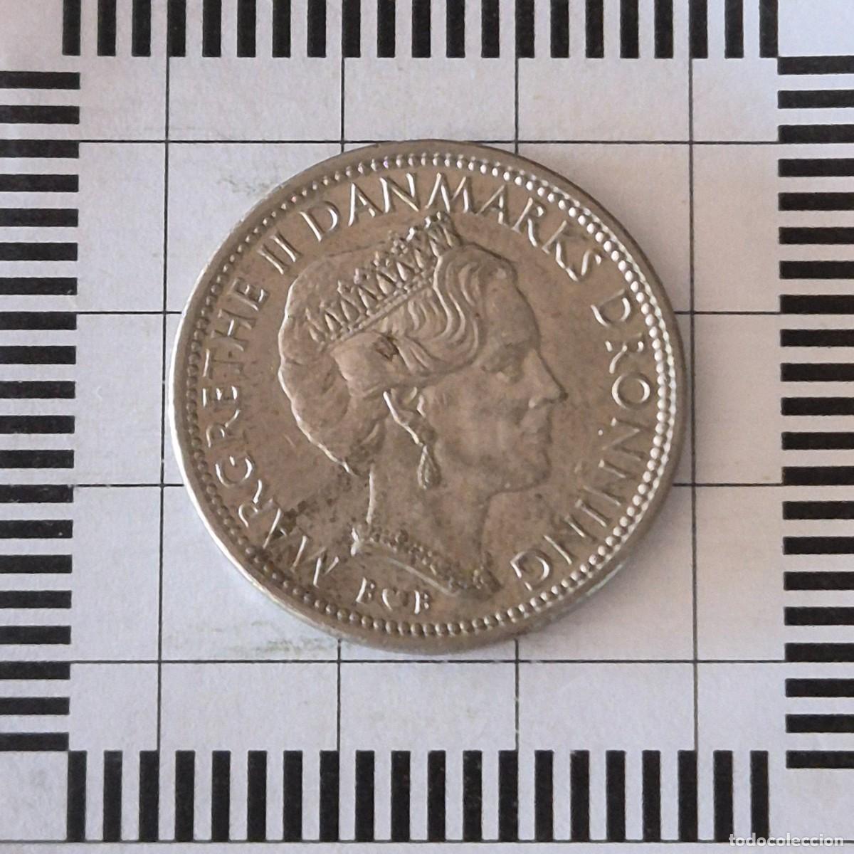 Monedas antiguas de Europa: 10 KRONER, DINAMARCA. MARGARITA II, 1979. (KM#864.1).