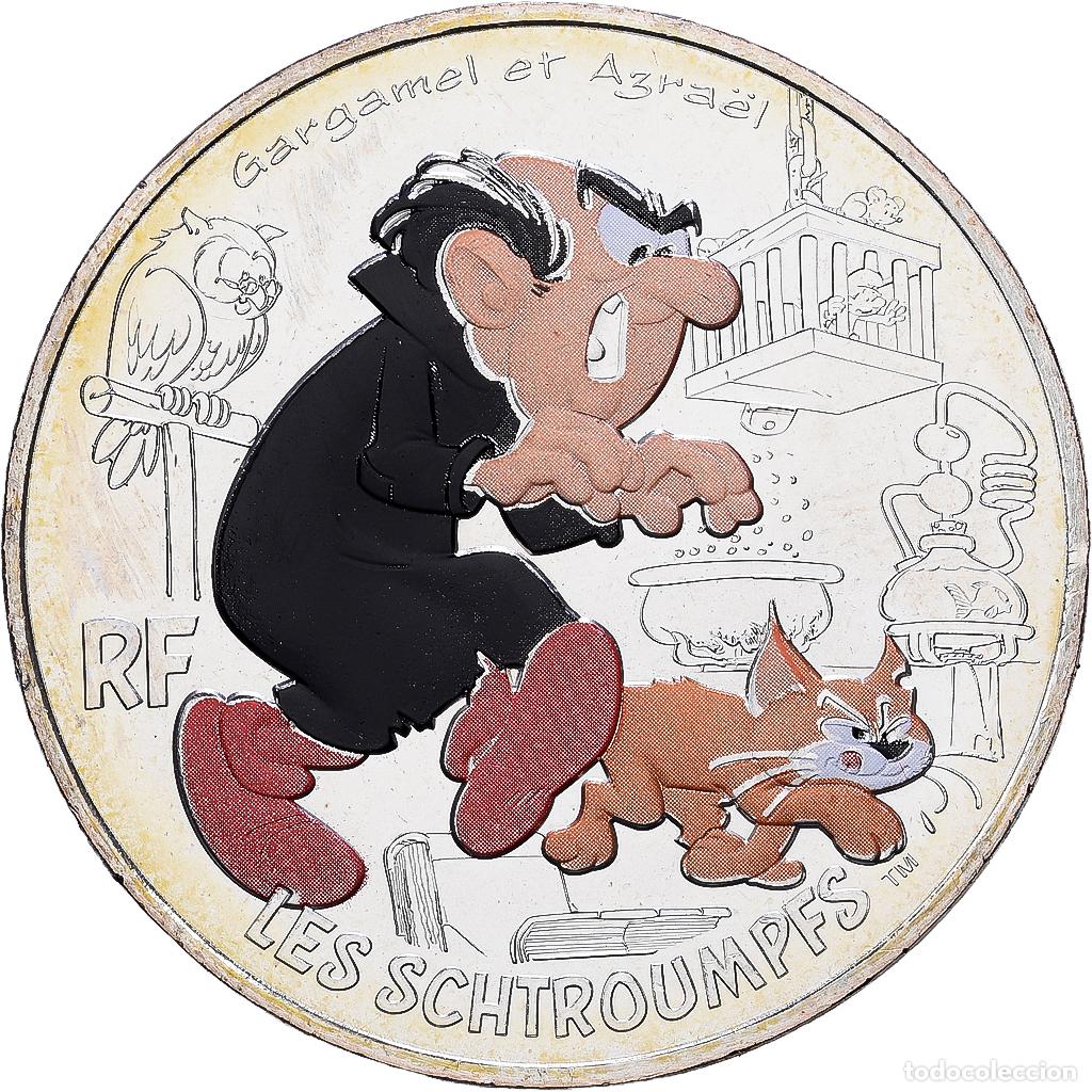 Monedas antiguas de Europa: [#1216805] Francia, 10 Euro, Gargamel et Azra&euml;l (4/20), 2020, Monnaie de Paris, Plata, FDC
