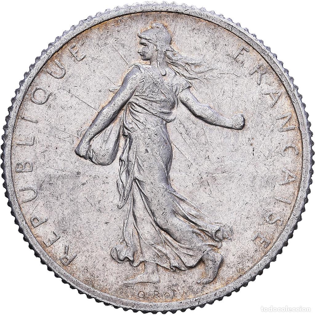 Monedas antiguas de Europa: [#1552325] Francia, Franc, Semeuse, 1917, Paris, Plata, MBC+, Gadoury:467, KM:844.1
