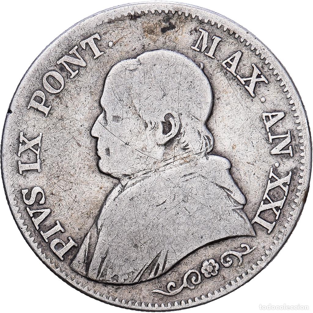 Monedas antiguas de Europa: [#1552363] CIUDAD DEL VATICANO, PAPAL STATES, Pius IX, Lira, 1866-XXI, Rome, Plata, BC+