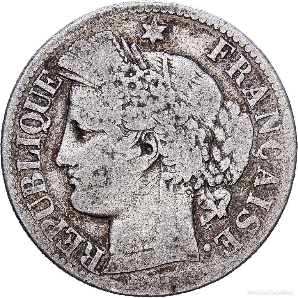 Monedas antiguas de Europa: [#1552366] Francia, 2 Francs, C&eacute;r&egrave;s, 1871, Paris, Large A, Plata, BC+, Gadoury:530