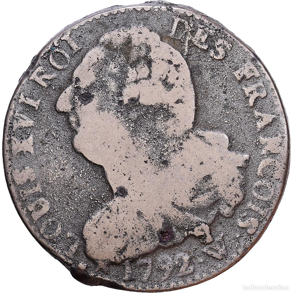 Monedas antiguas de Europa: [#1552405] Francia, Constitution, 2 sols fran&ccedil;ois, 1792, Lille, 1er sem, Bronce