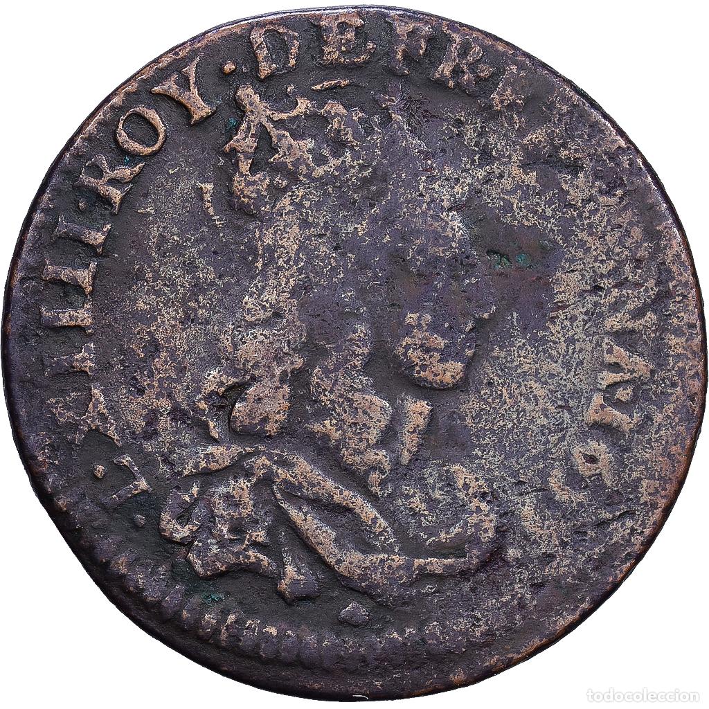 Monedas antiguas de Europa: [#1552417] Francia, Louis XIV, Liard de France au buste juv&eacute;nile, deuxi&egrave;me type