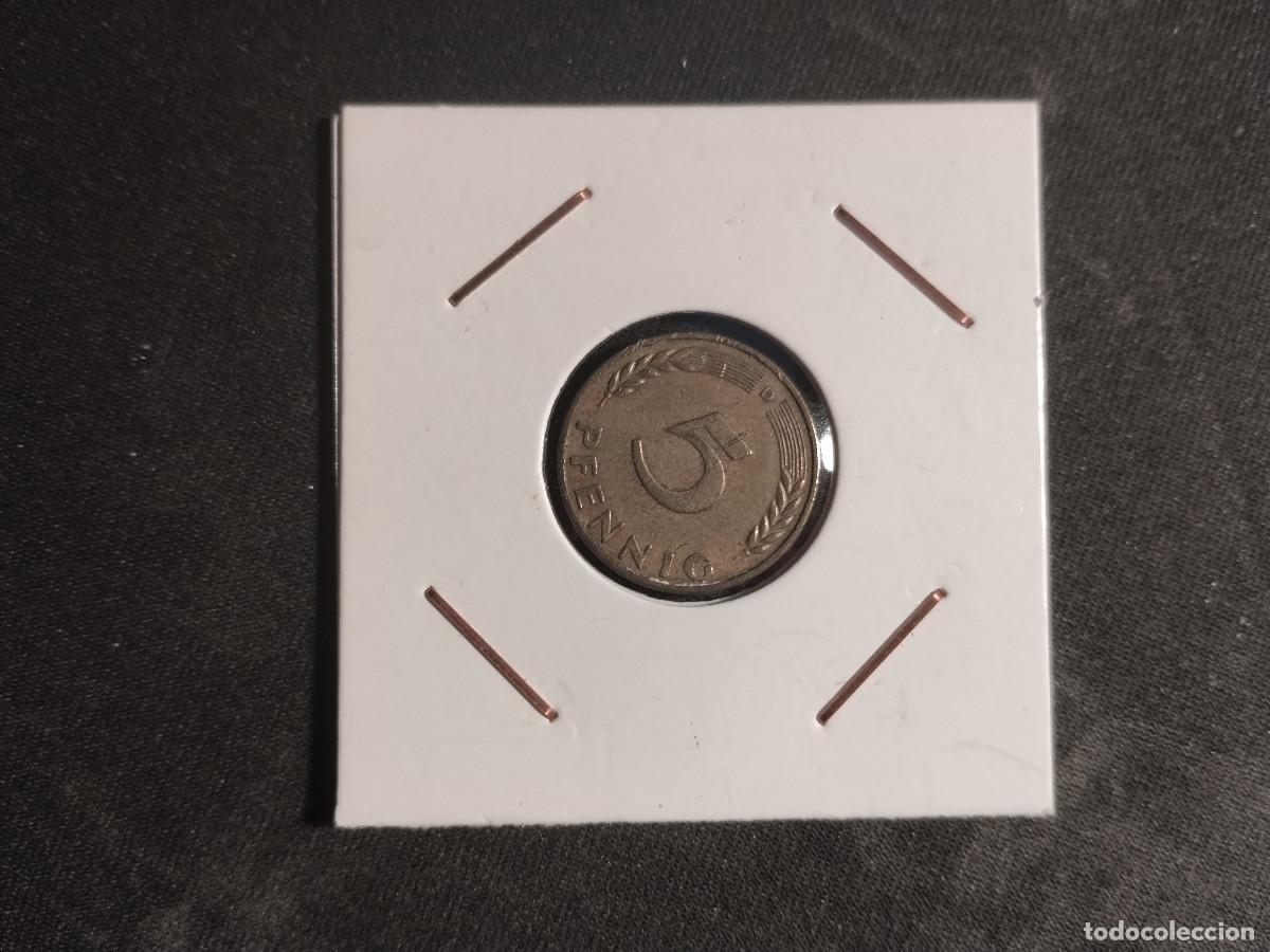 Monedas antiguas de Europa: Moneda Alemania 5 Pfennig Bundesrepublik Deutschland - Hoja de Roble