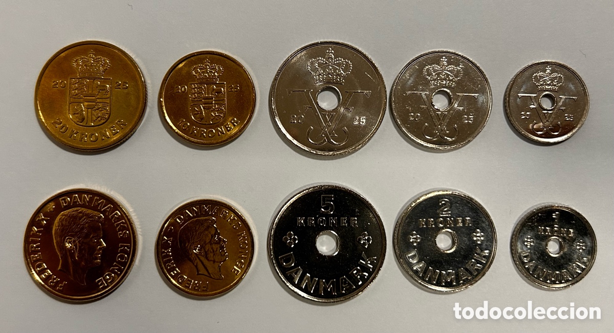 Monedas antiguas de Europa: Dinamarca 2025, serie completa. Nuevos dise&ntilde;os