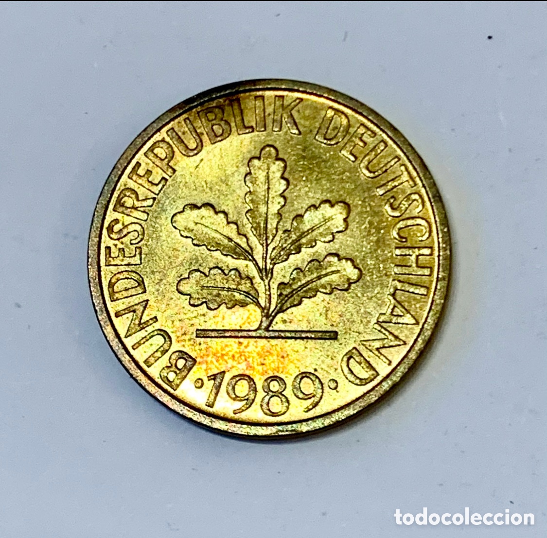 Monedas antiguas de Europa: Moneda. Bundesrepublik Deutschland. 10 Pfennig. 1989 J.