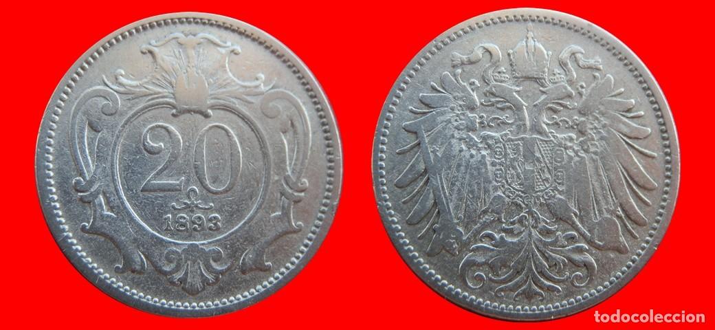 Monedas antiguas de Europa: 20 HELLER 1893 AUSTRIA-155853