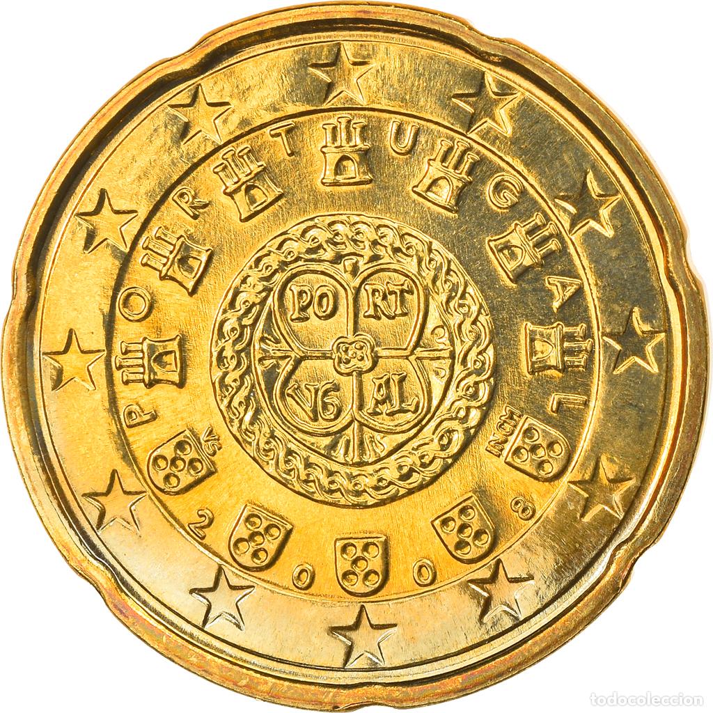 Monedas antiguas de Europa: [#830969] Portugal, 20 Euro Cent, 2008, Lisbon, SC, Lat&oacute;n, KM:764