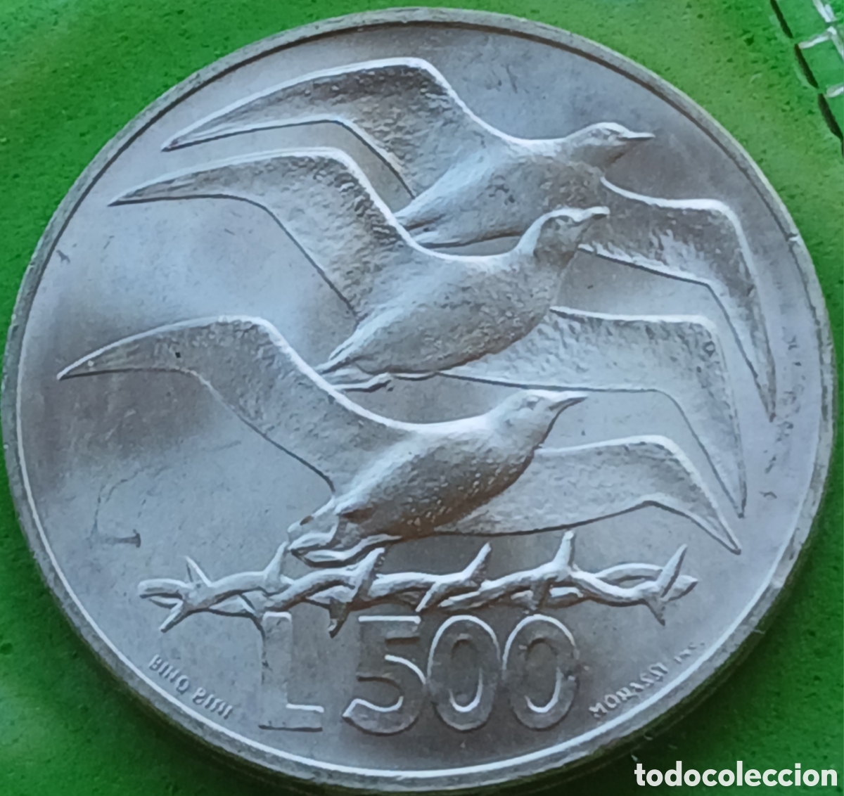 Monedas antiguas de Europa: San Marino 500 liras 1975 km#47 Amor universo animal/ plata.