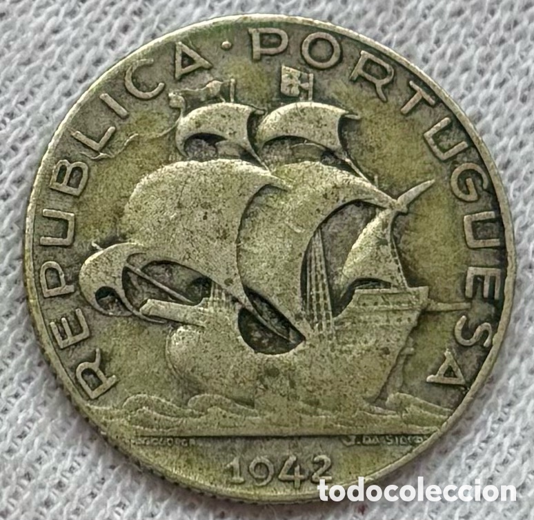 Monedas antiguas de Europa: Moneda PLATA PORTUGAL 2,50 Escudos 1942