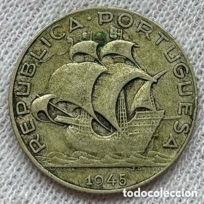 Monedas antiguas de Europa: Moneda PLATA PORTUGAL 2,50 Escudos 1945