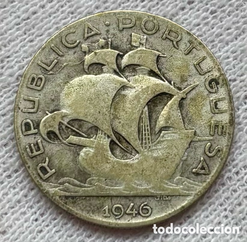 Monedas antiguas de Europa: Moneda PLATA PORTUGAL 2,50 Escudos 1946