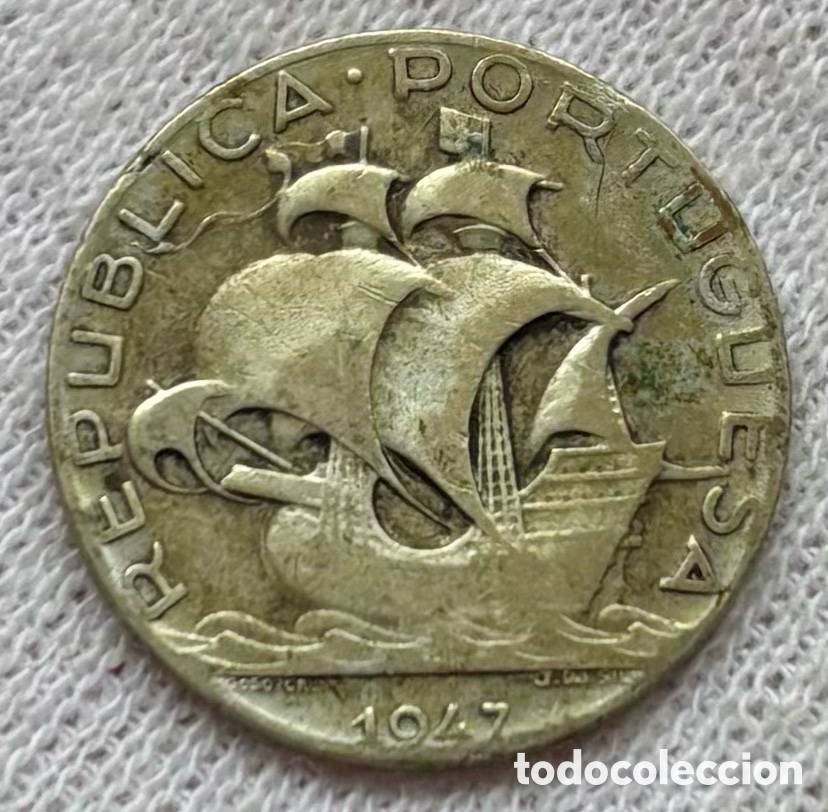 Monedas antiguas de Europa: Moneda PLATA PORTUGAL 2,50 Escudos 1947