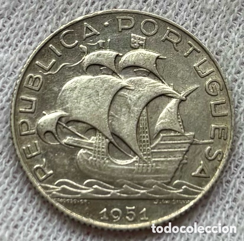 Monedas antiguas de Europa: Moneda PLATA PORTUGAL 2,50 Escudos 1951