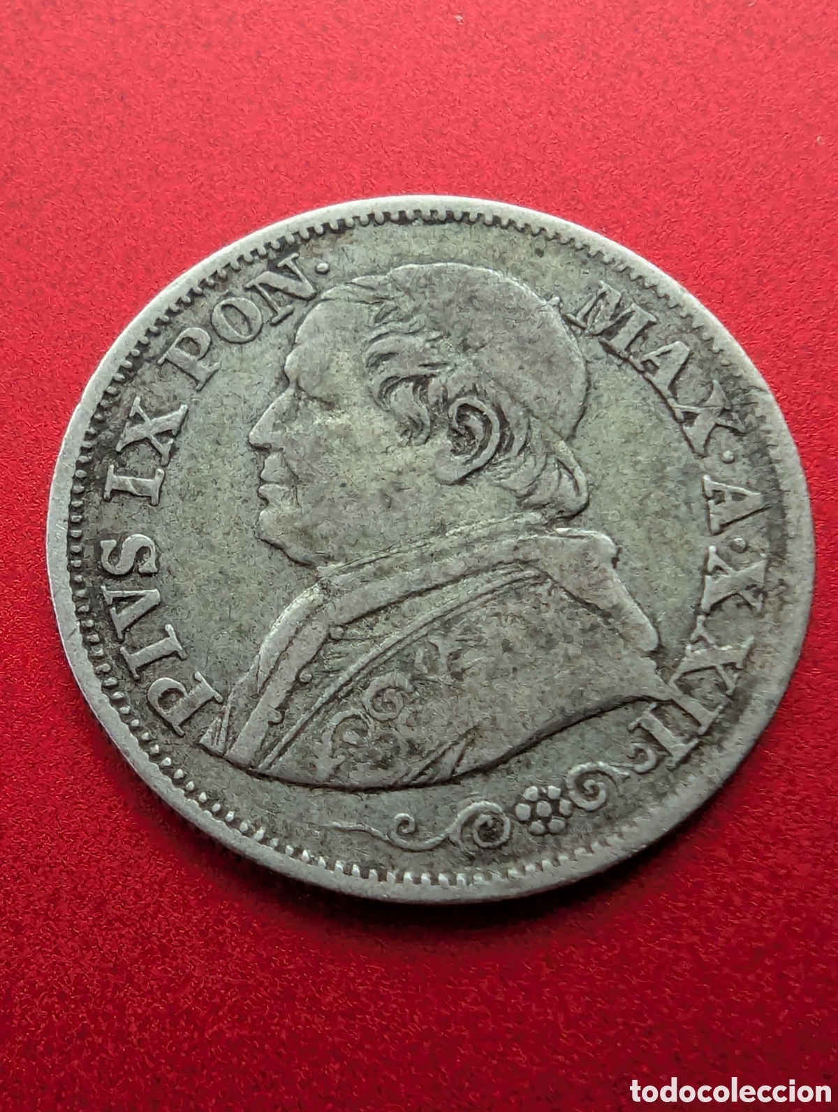 Monedas antiguas de Europa: Estados Pontificios 10 soldi 1868 XXII plata